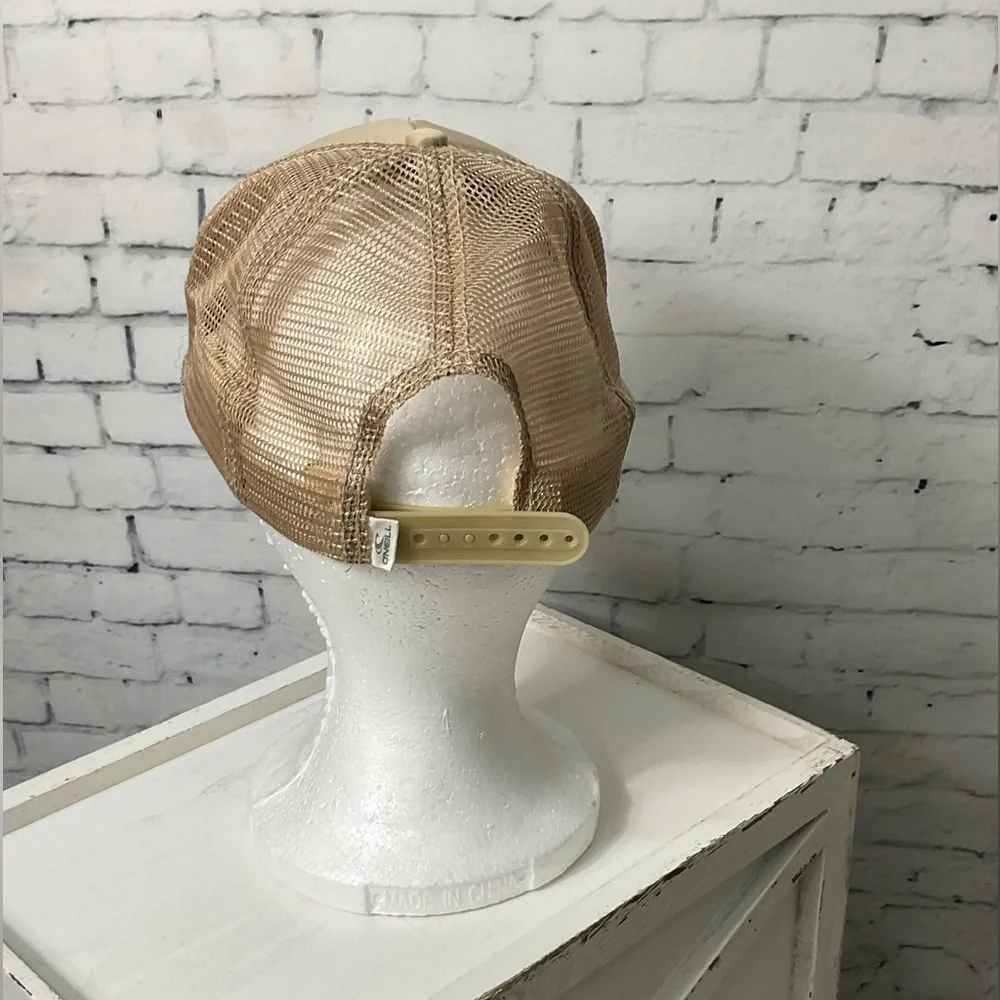 O Neill Beige Surf Wear Board Surfing Trucker Snapback Baseball Cap Hat